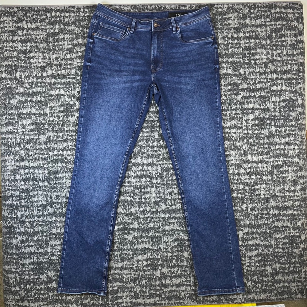 TPJ The Perfect Jeans Mens 35x36 Slim Fit Blue Stretch Denim Pants